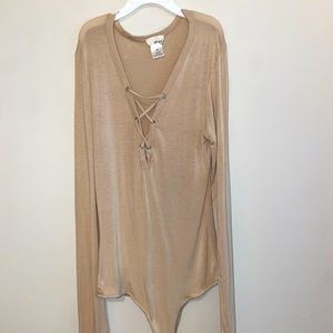 Wet Seal Medium Tan One Piece, long Sleeve